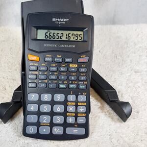 Sharp Scientific Calculator EL-501W New Batteries July2024 w/ Case & Cheat Sheet